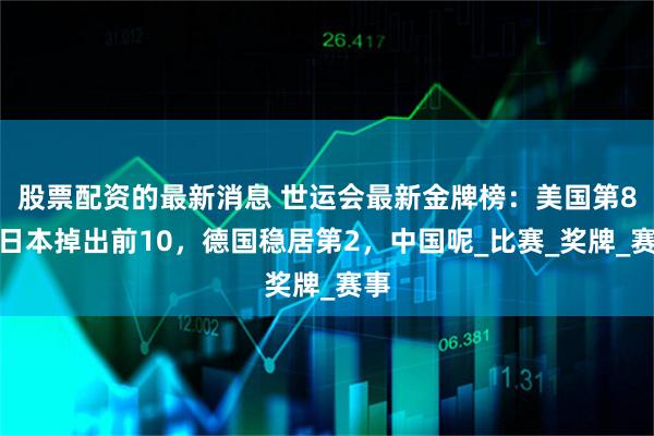 股票配资的最新消息 世运会最新金牌榜：美国第8，日本掉出前10，德国稳居第2，中国呢_比赛_奖牌_赛事